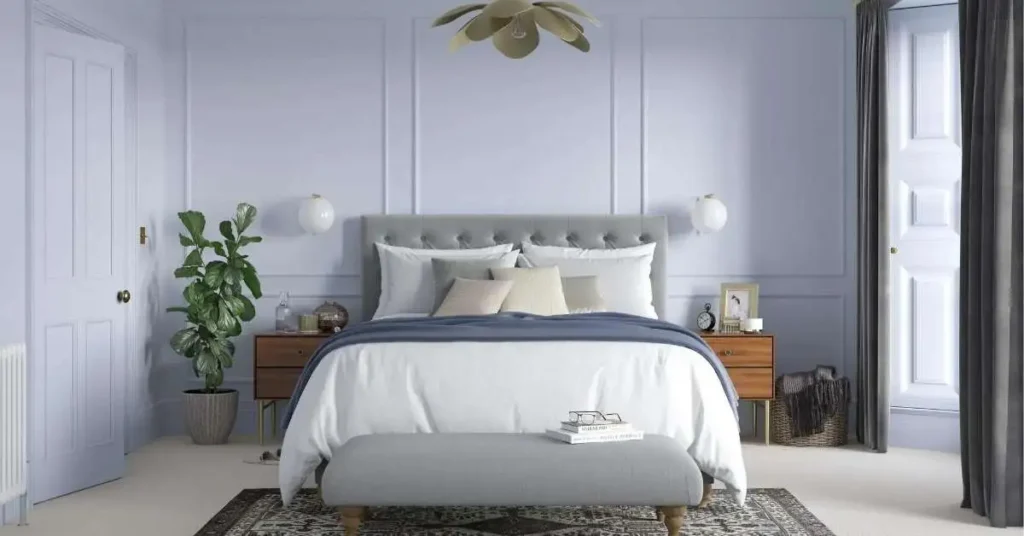Warna cat abu-abu lavender untuk kamar tidur