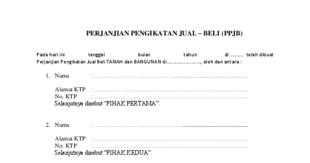 Perjanjian Pengikatan Jual Beli (PPJB)